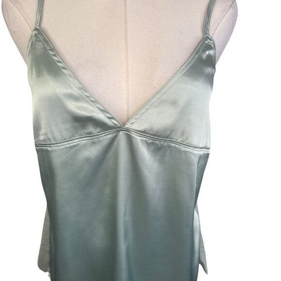 ZARA Sage Green Medium Satin & Knit Reversible Camisole With Tie Back Detail - Picture 5 of 14